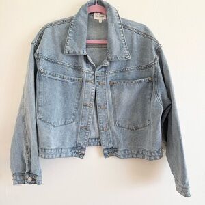 Bohme Oversized Cropped Denim Jacket Size Large